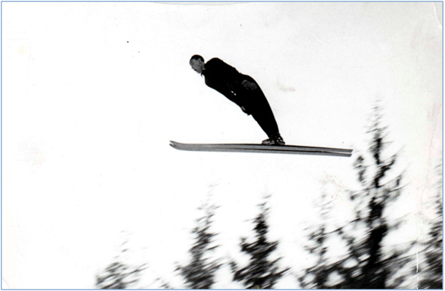 V. Kraus na Mistrovstv� republiky ve �pindlerov� Ml�n� 25. 2. 1947